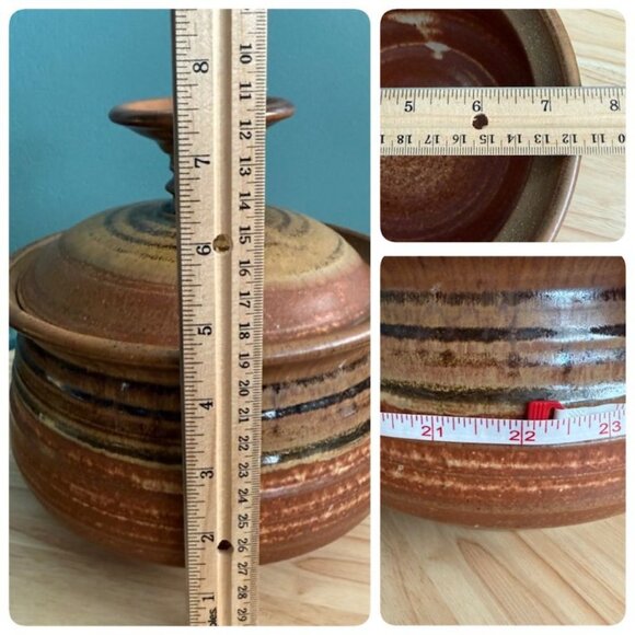 Vintage 93 Jeff Dietrich Log House Pottery Handmade Rustic Brown Ceramic Lidded - Picture 10 of 10